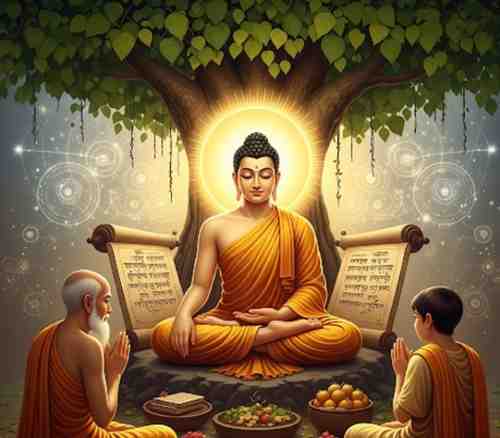 Gautama Buddha Preaching the Dharma