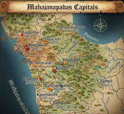16 Mahajanapadas and Their Capitals Map