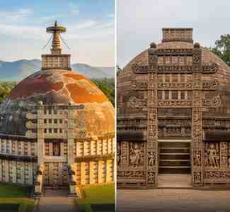 Stupa Architecture: Sanchi and Bharhut